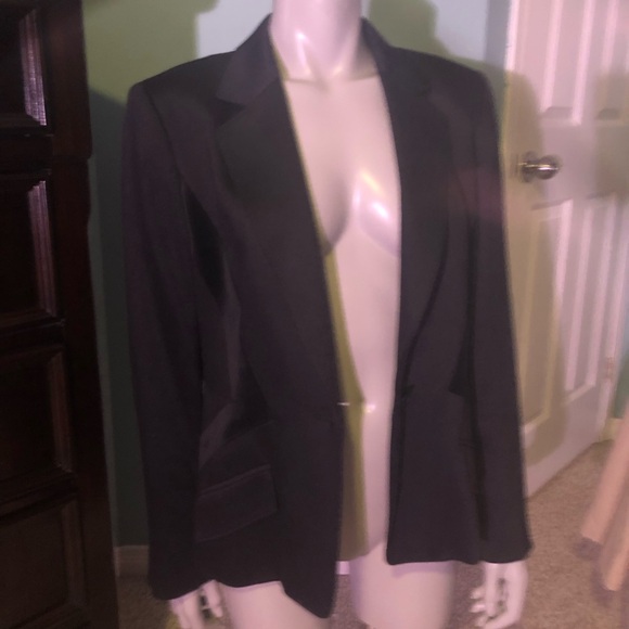 Anne Klein black blazer with geometric black shaping Size 10 - Picture 7 of 12